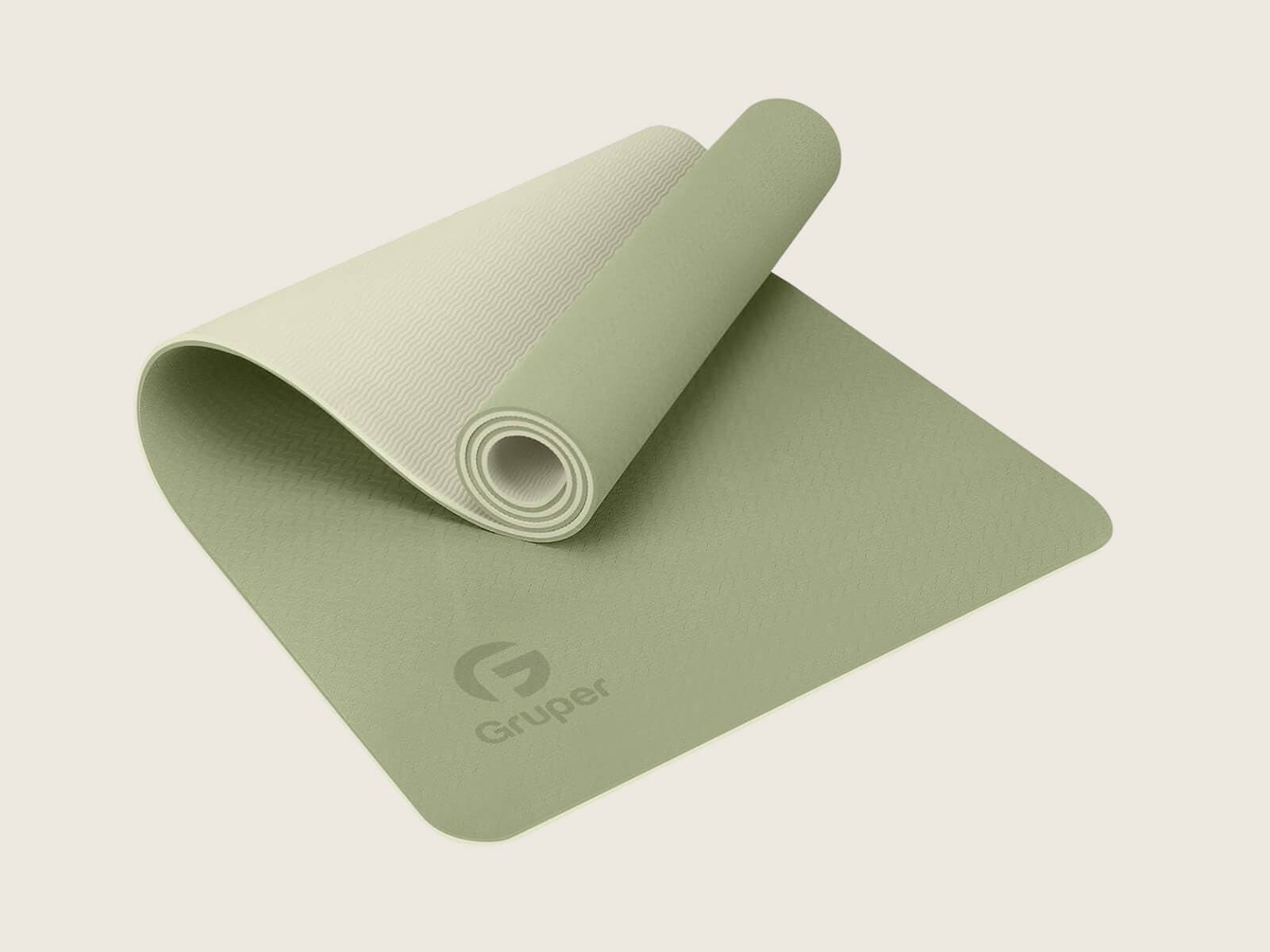 Gruper TPE yoga mat with included carry strap