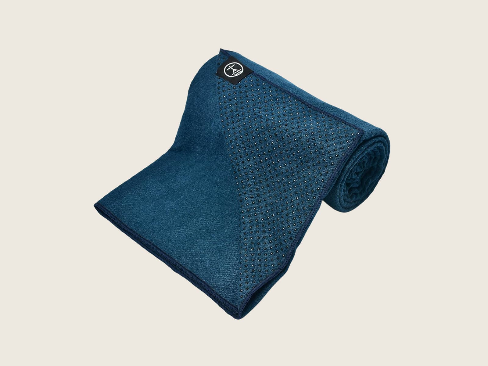 Tatago thick 400GSM hot yoga towel folded, showing plush microfiber